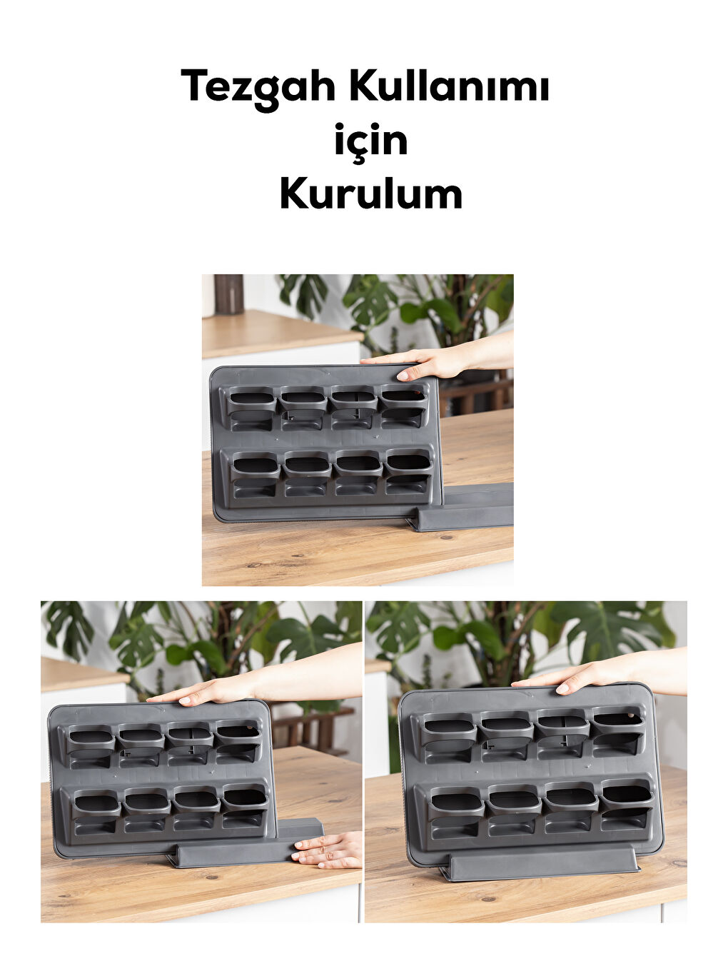 Antrasit 1122 8li Etiketli Asmalı Kendinden Yapışkanlı Tezgah Üstü Standlı Döner Kapaklı Baharatlık Seti-4