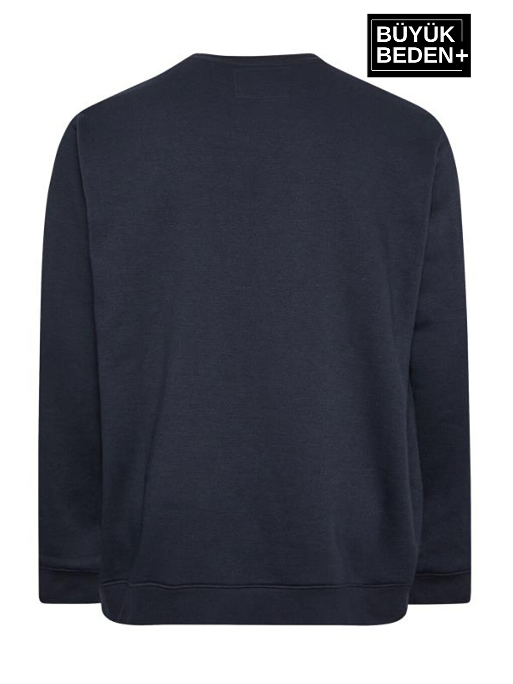 Lacivert El Yazılı California Baskılı İnce Bisiklet Yaka Erkek Büyük Beden Sweatshirt Spr25bsw63-2