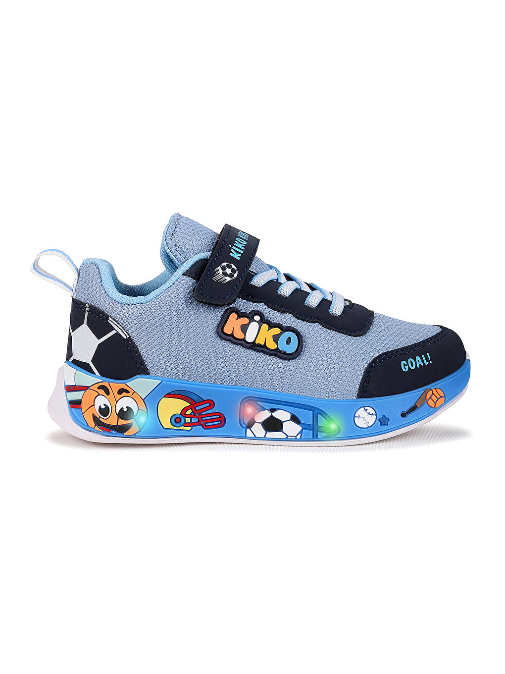 Lacivert Velcro Işıklı Günlük Cırtlı Erkek Çocuk Spor Ayakkabı-3
