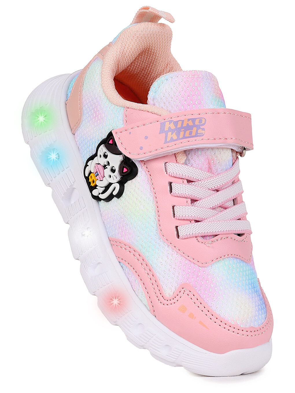 Pembe Nebula Işıklı Cırtlı Kız Çocuk Spor Ayakkabı