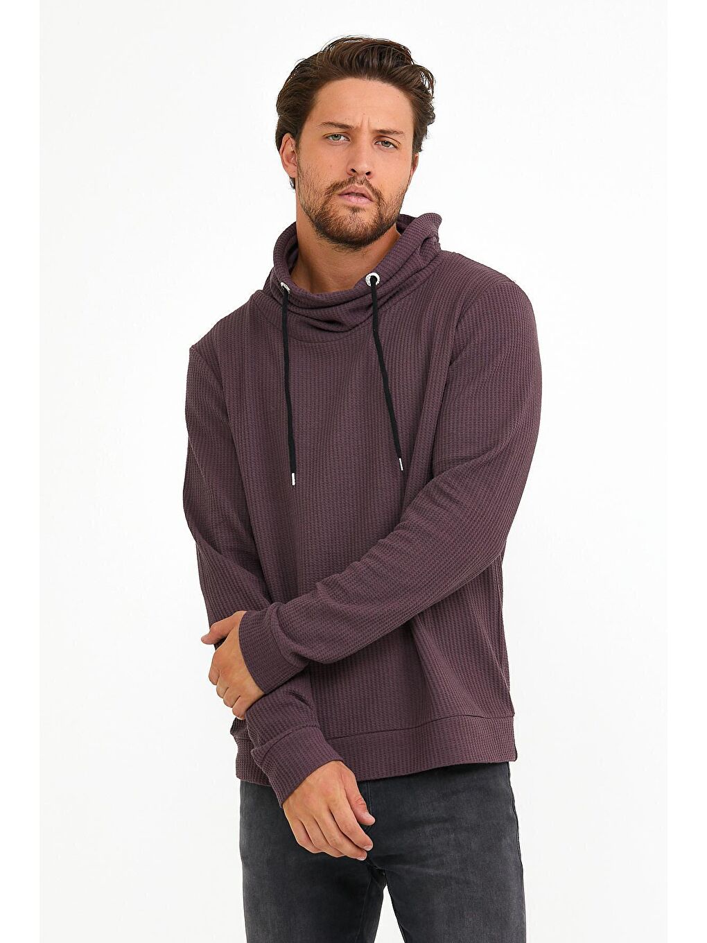Bordo Erkek Regular Fit Brooklyn İnce Sweatshirt SPR22SW142-1