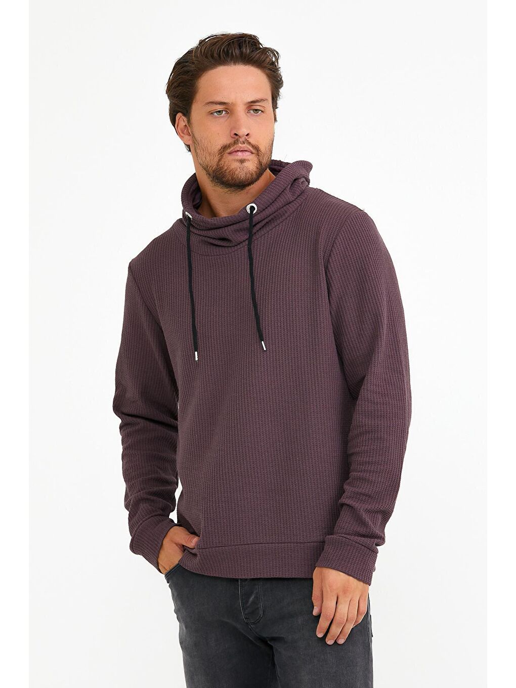 Bordo Erkek Regular Fit Brooklyn İnce Sweatshirt SPR22SW142-2