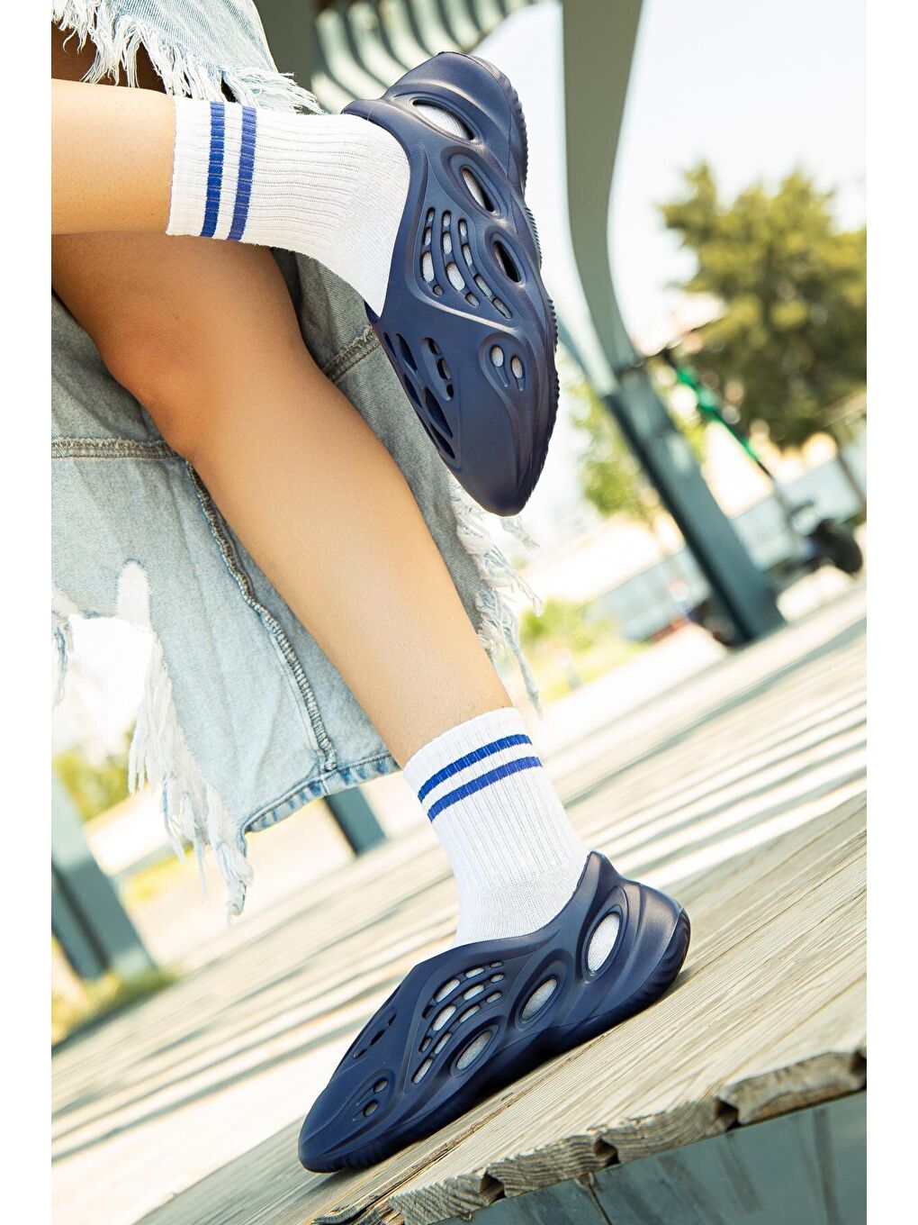 Lacivert D106 Günlük Ortopedik Unisex Sandalet-1