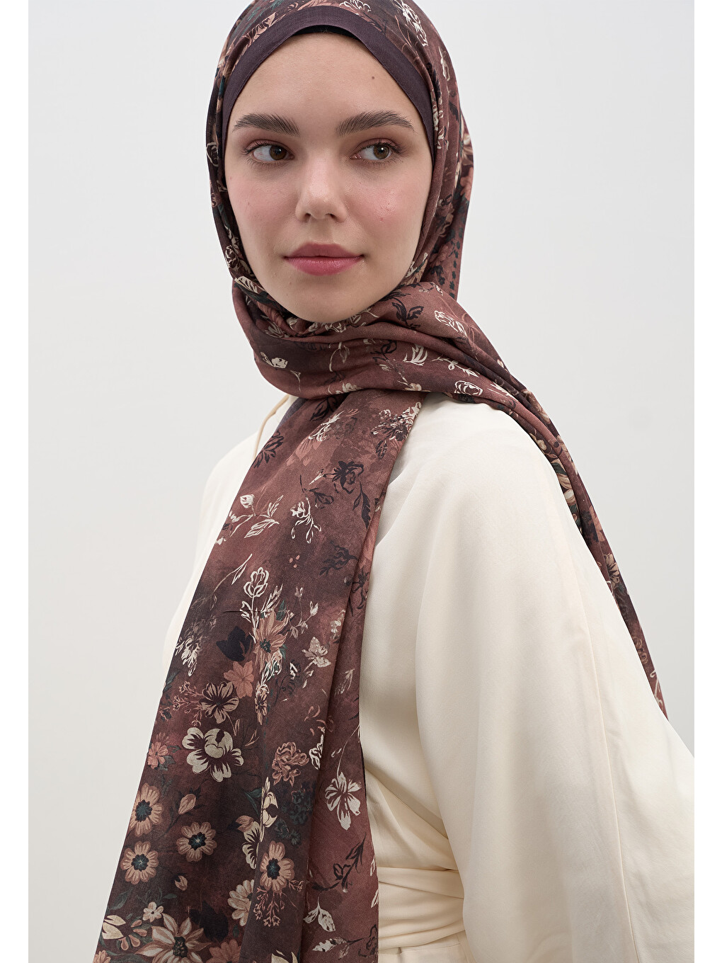 Seraphına Desen Şal Bordo-5