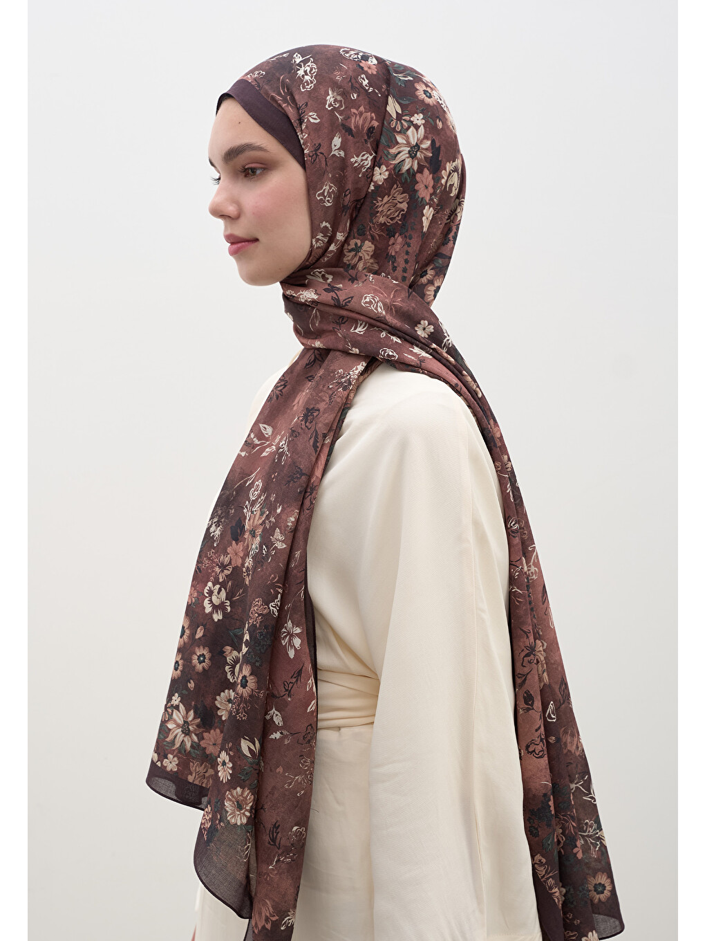Seraphına Desen Şal Bordo-3