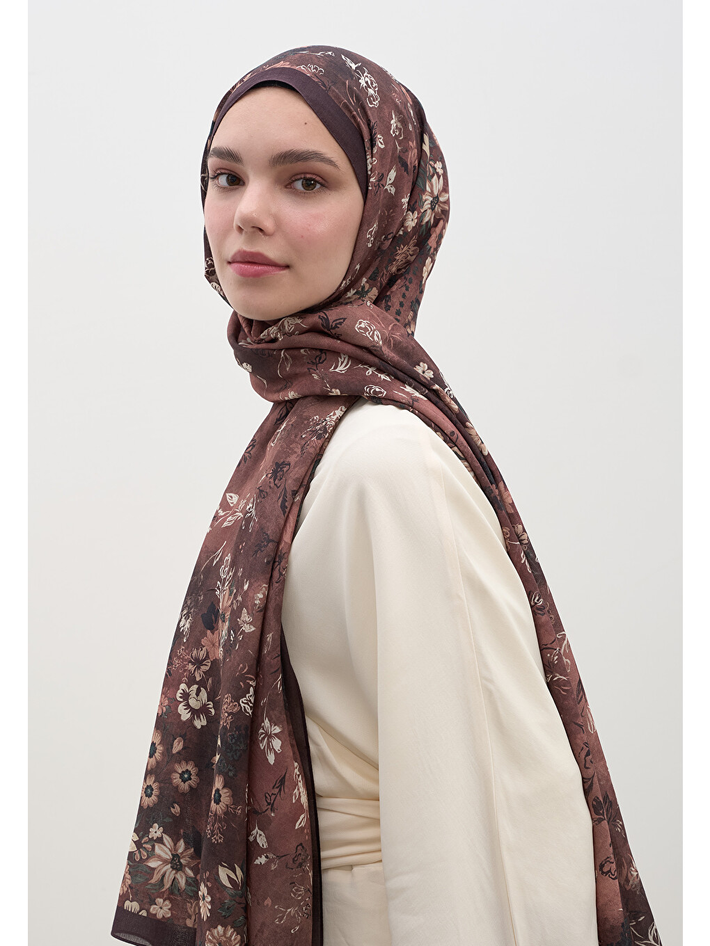 Seraphına Desen Şal Bordo-4