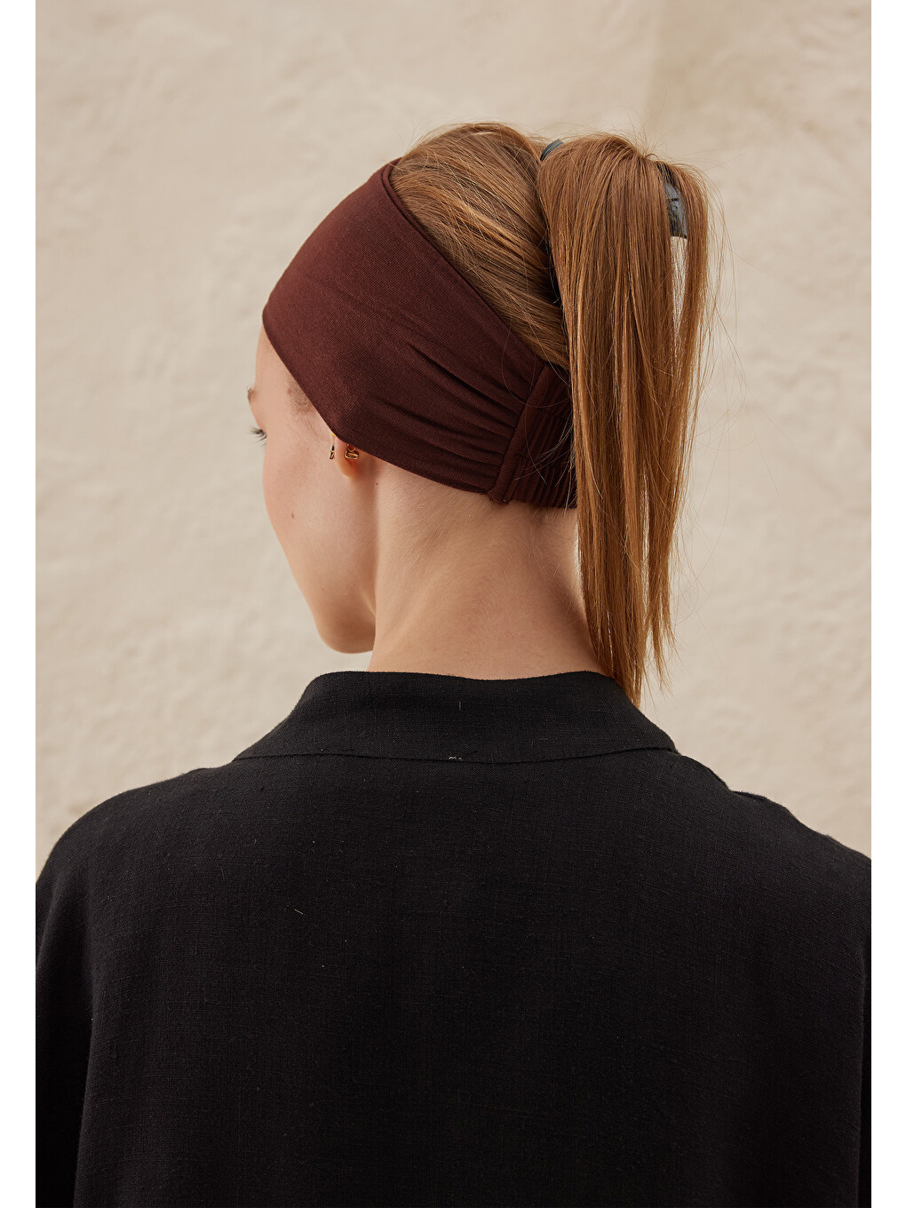 Silikonlu Kaydırmaz Bandana Kahverengi-2