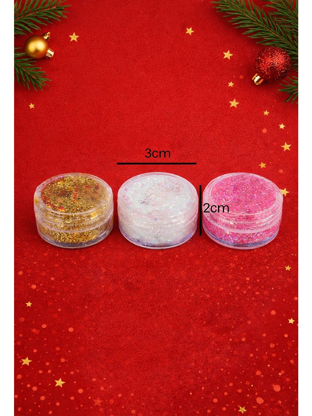 Altın-Pembe-Beyaz  Glitter Simli Kız Çocuk Jel Far