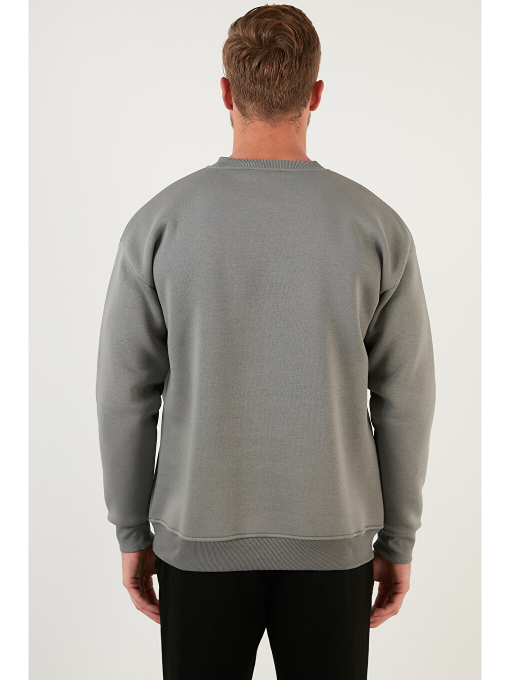 Haki Regular Fit Bisiklet Yaka Pamuklu İçi Tüylü Yumuşak Şardonlu Sweat 5905255-5