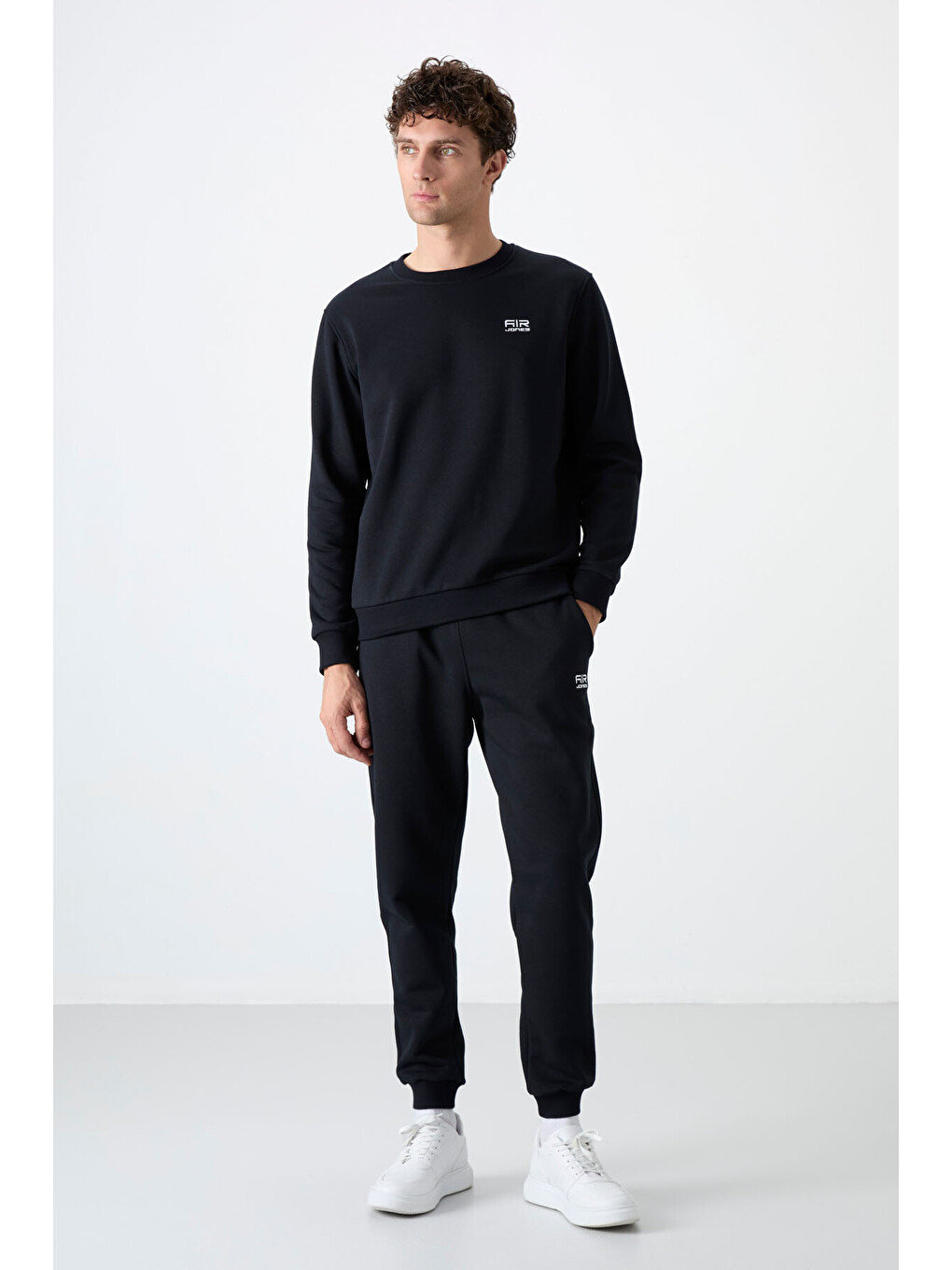 Andy Lacivert Rahat Kalıp Şardonlu Jogger Erkek Eşofman Takım - 85190-3