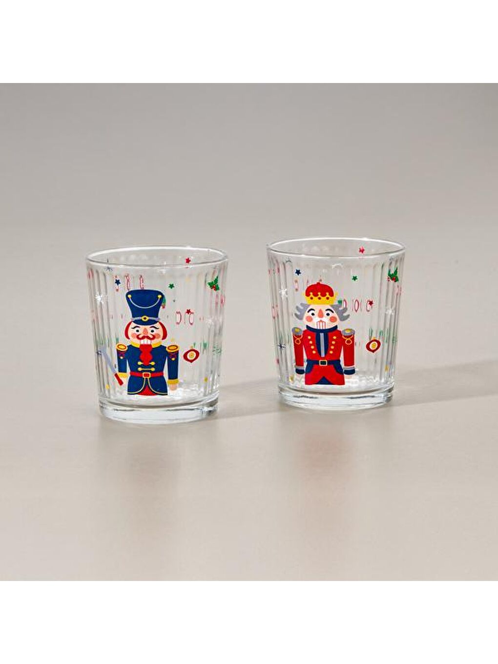 Karışık Nutcracker 2'li Optik Meşrubat Bardağı - Renkli - 360 ml