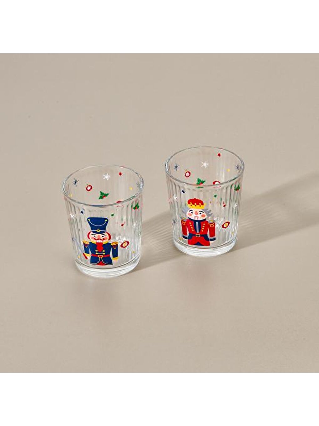 Karışık Nutcracker 2'li Optik Meşrubat Bardağı - Renkli - 360 ml-3