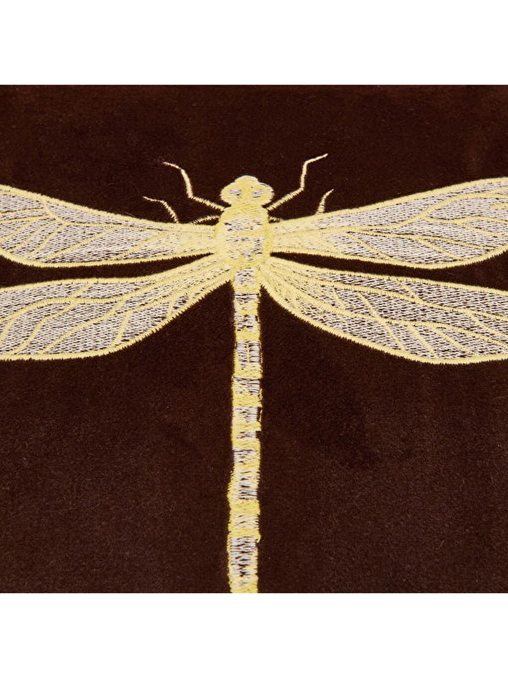 Soft Yusufçuk Desenli Kadife Kırlent - Kahverengi - 43x43 cm-1