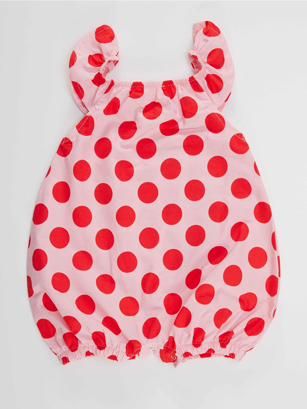Pembe Tavşan Kız Bebek Poplin Yazlık Tulum-3