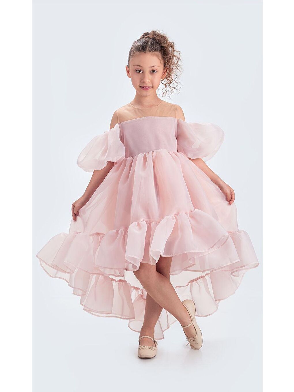 Pembe Arisvi Kız Çocuk Abiye M00738-4