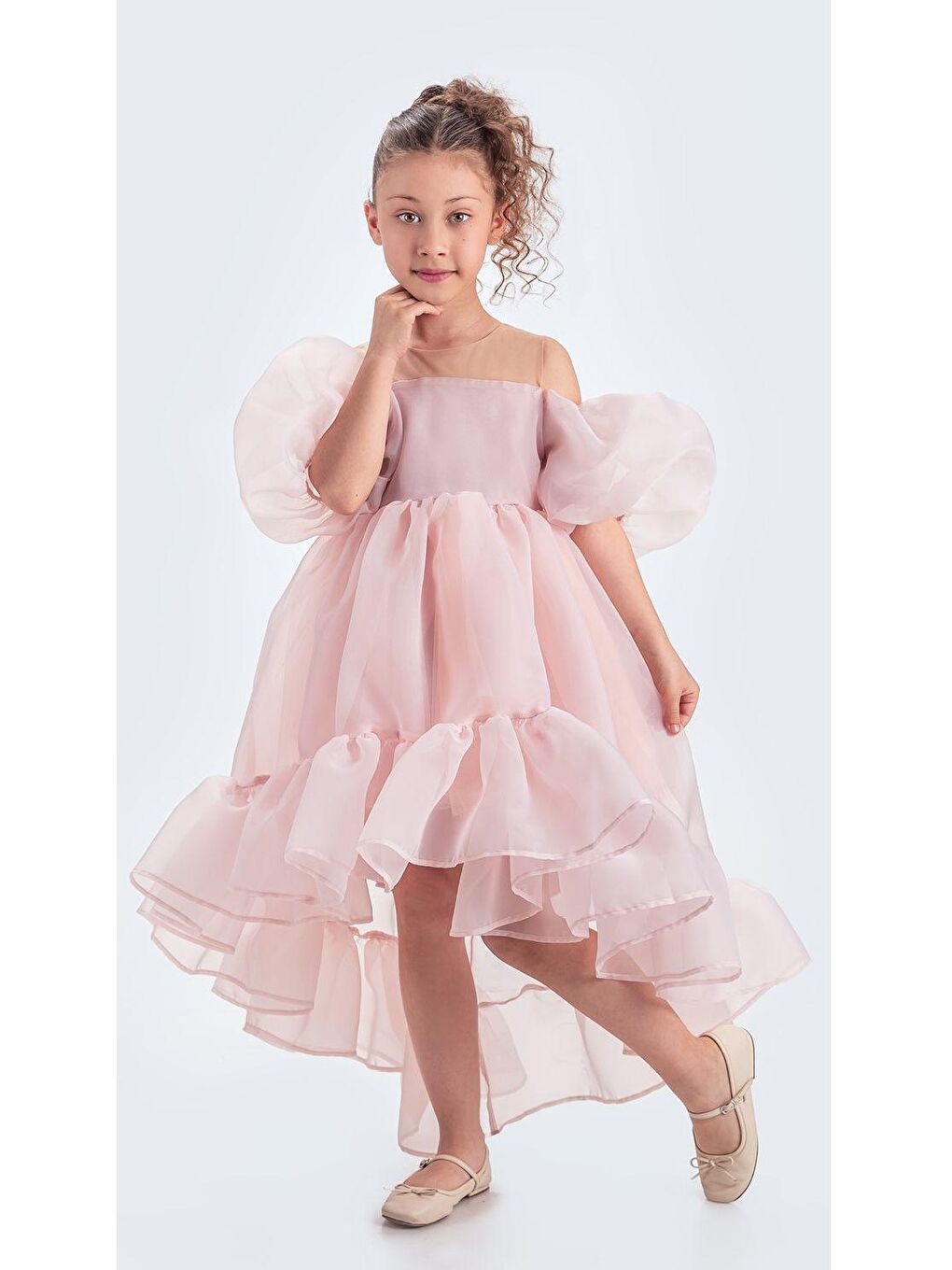 Pembe Arisvi Kız Çocuk Abiye M00738-6