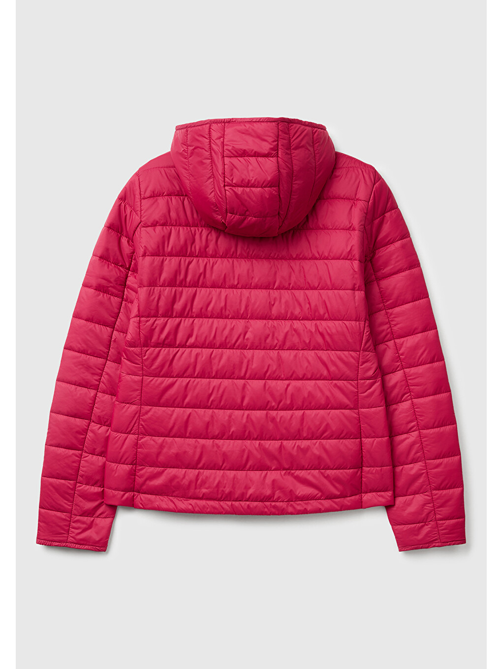Kadın Fuşya Polyester Dolgulu Feramuarlı Kapüşonlu Slim Fit Puffer Mont-3