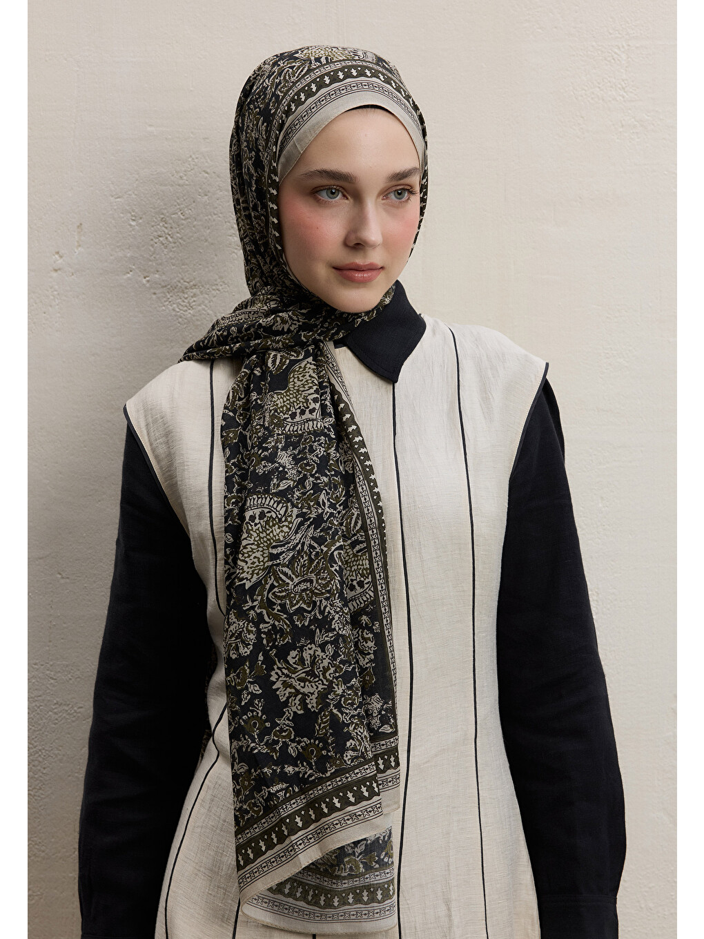 Sonıa Desen Şal Haki-2