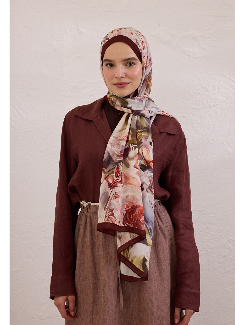 Nerıssa Desen Rami Şal Bordo