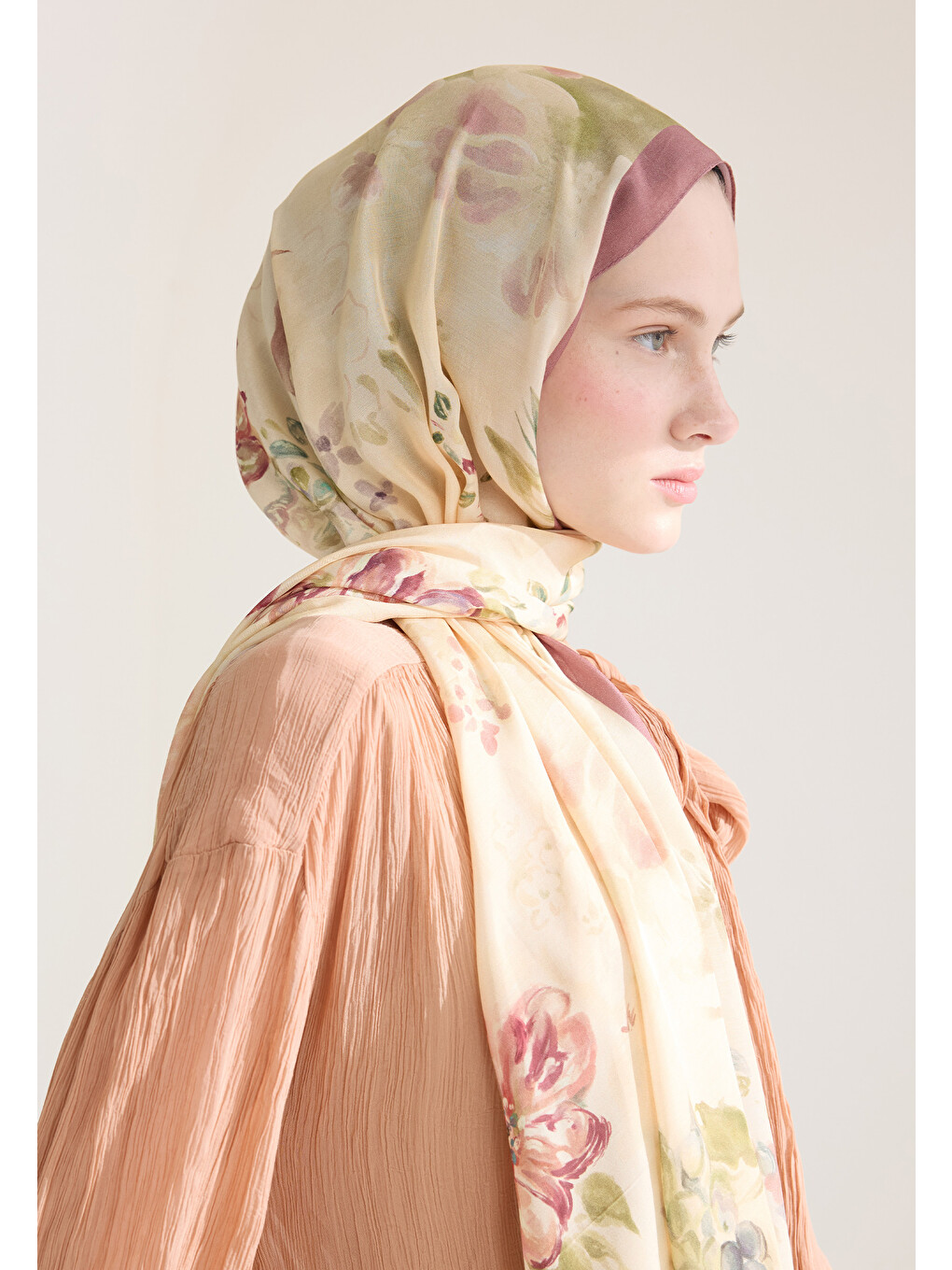 Peony Harmony Floş Viskon Şal Soft Pembe-2