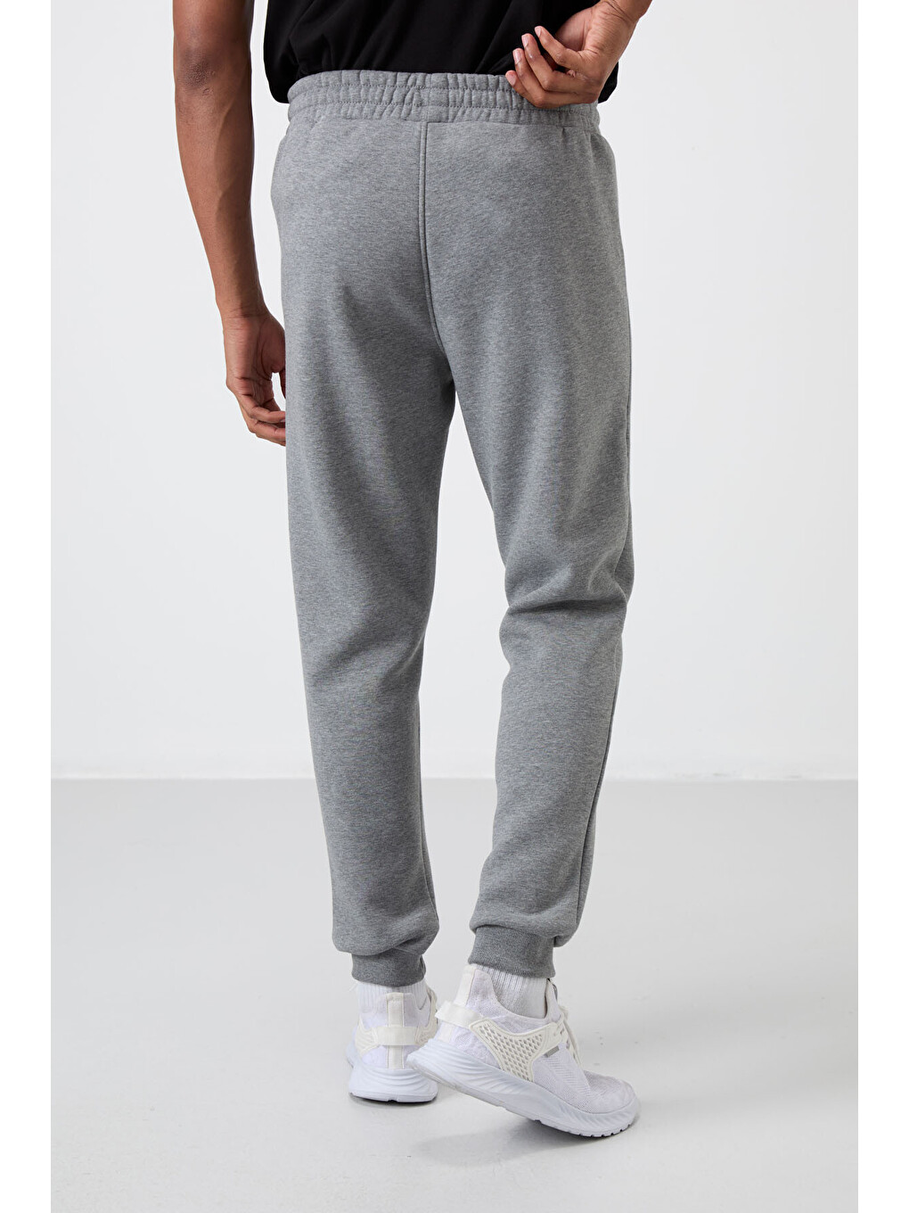 Cesar Gri Melanj Fermuar Cepli Şardonlu Jogger Erkek Jogger Eşofman Altı - 84929-4