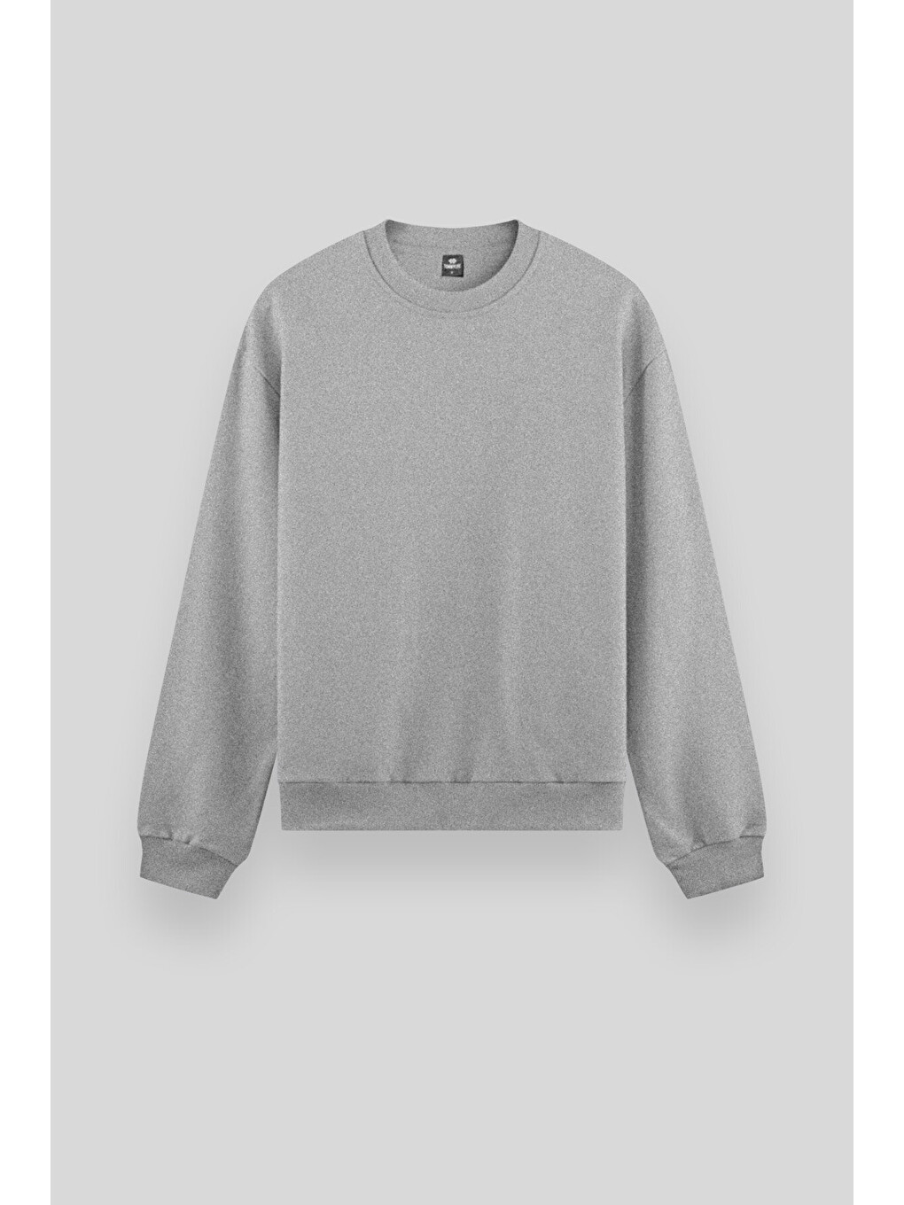 Gri Melanj Basic Bisiklet Yaka Rahat Form Erkek Sweatshirt - 88053