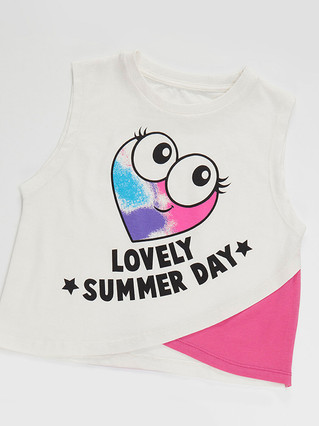 Karışık Kalp Batik Kız Tişört Batik Etek Takım-9