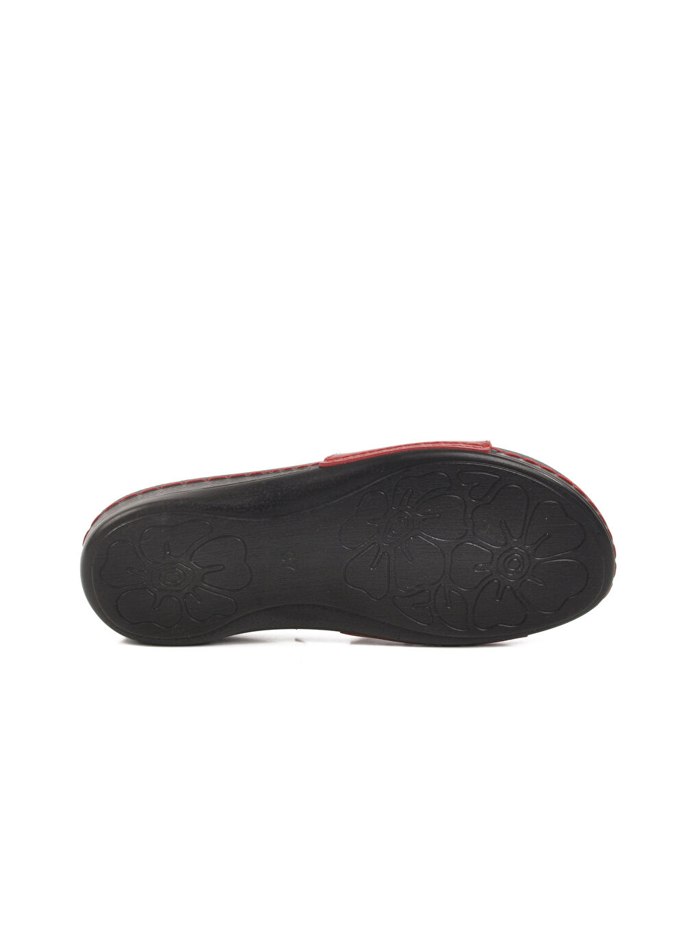 Kırmızı Jel Taban Anatomik Kadın Terlik 6813 Z-3