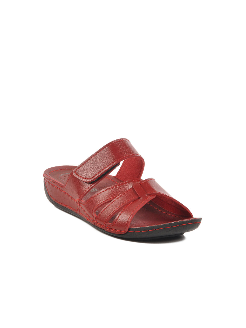 Kırmızı Cırtlı Anatomik Kadın Terlik 16.058 Z-2