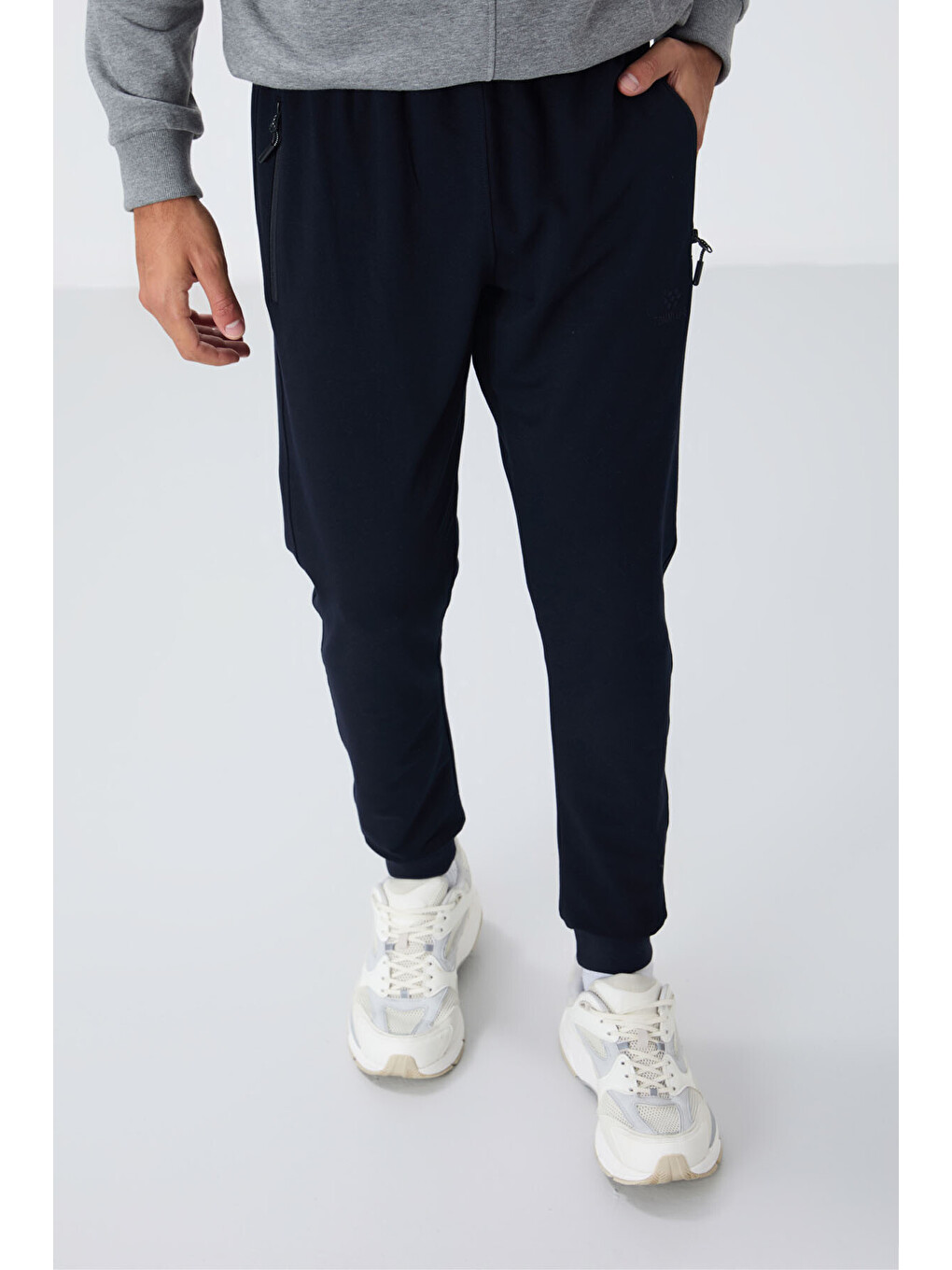 Lacivert Fermuar Cepli Standart Kalıp Erkek Jogger Eşofman Altı- 84651-2