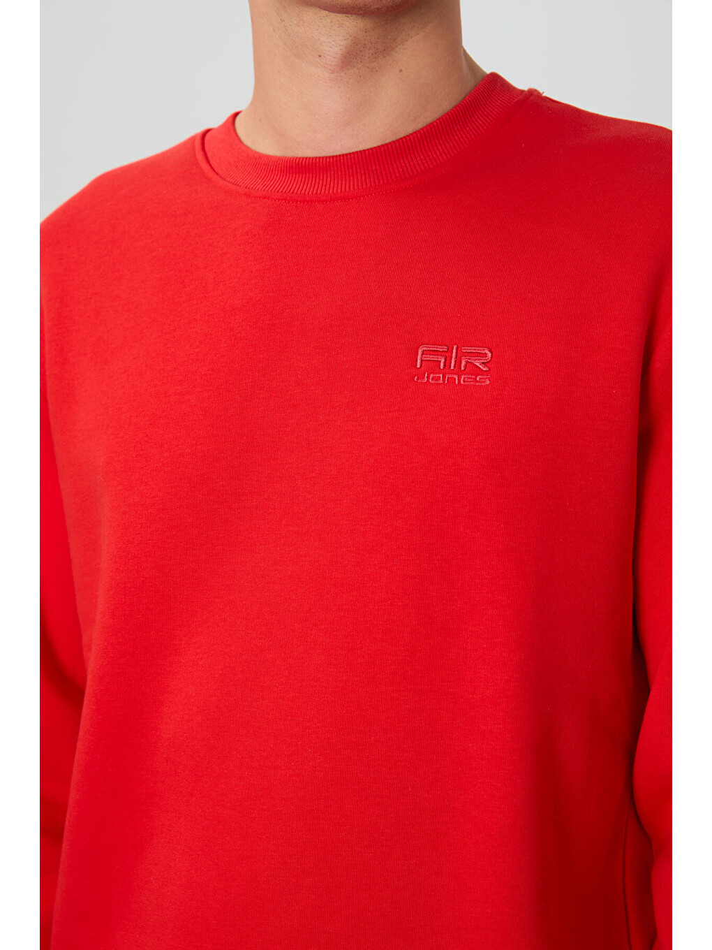 Kırmızı Omar Fiesta Bisiklet Yaka Şardonlu Basic Erkek Sweatshirt - 88137-2