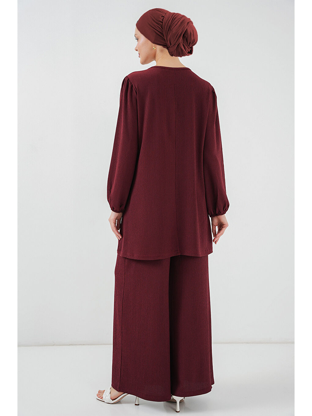 Kadın Tunik Pantolon Alt Üst Takım 6663 - Bordo-3