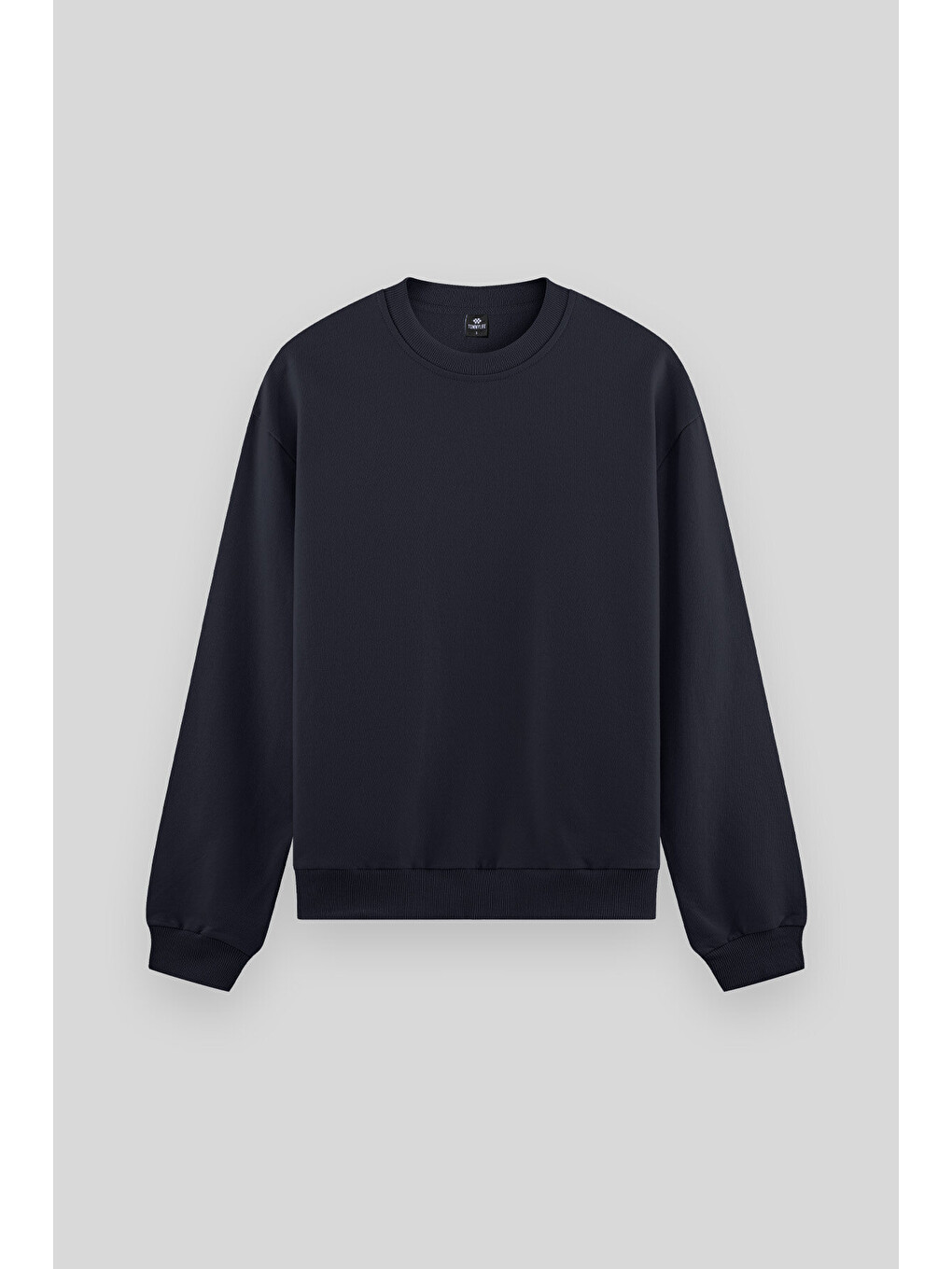 Lacivert Basic Bisiklet Yaka Rahat Form Erkek Sweatshirt - 88053