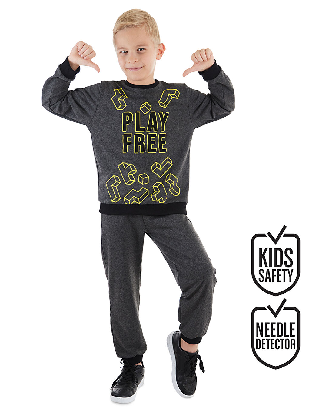 Gri Play Free Erkek Çocuk Pantolon Takım-1