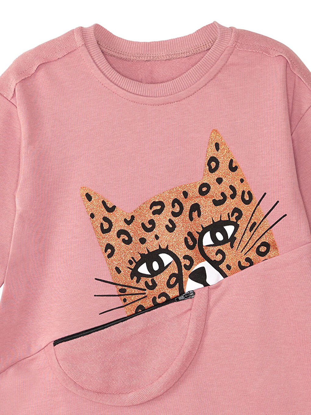 Pembe Leopar Cepli Kız Çocuk Elbise-9