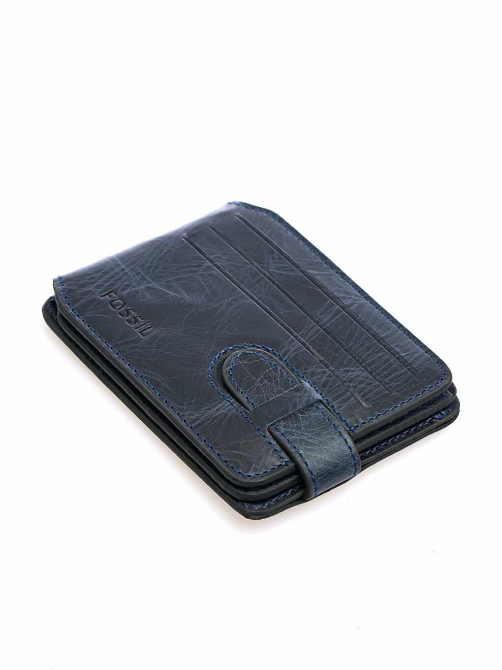 Lacivert Fossil Hakiki Deri Erkek Kartlık-1