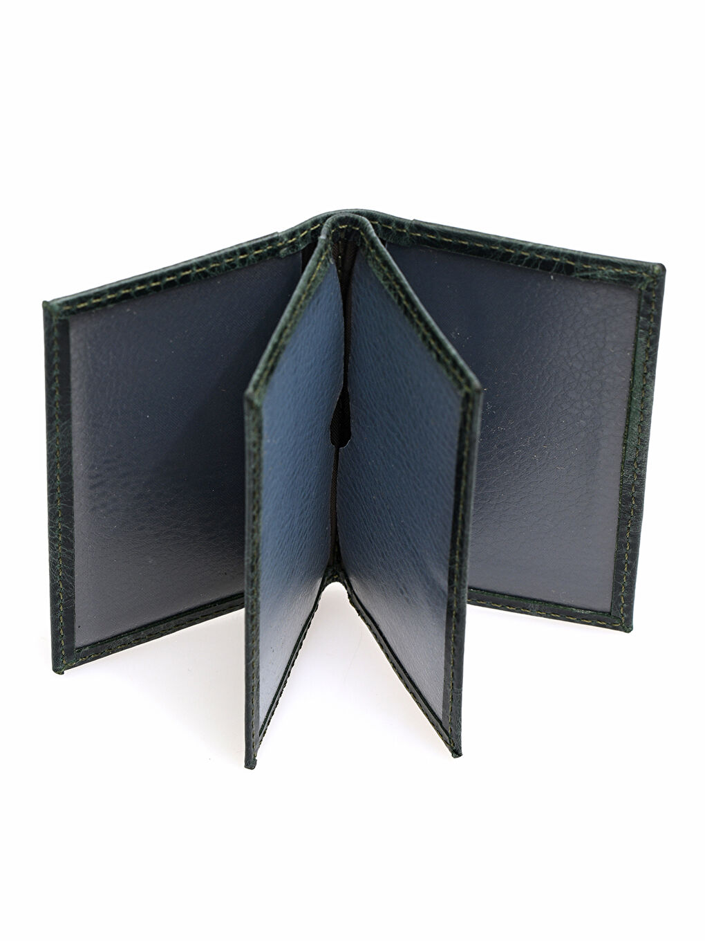 Yeşil Fossil Hakiki Deri Erkek Kartlık-3