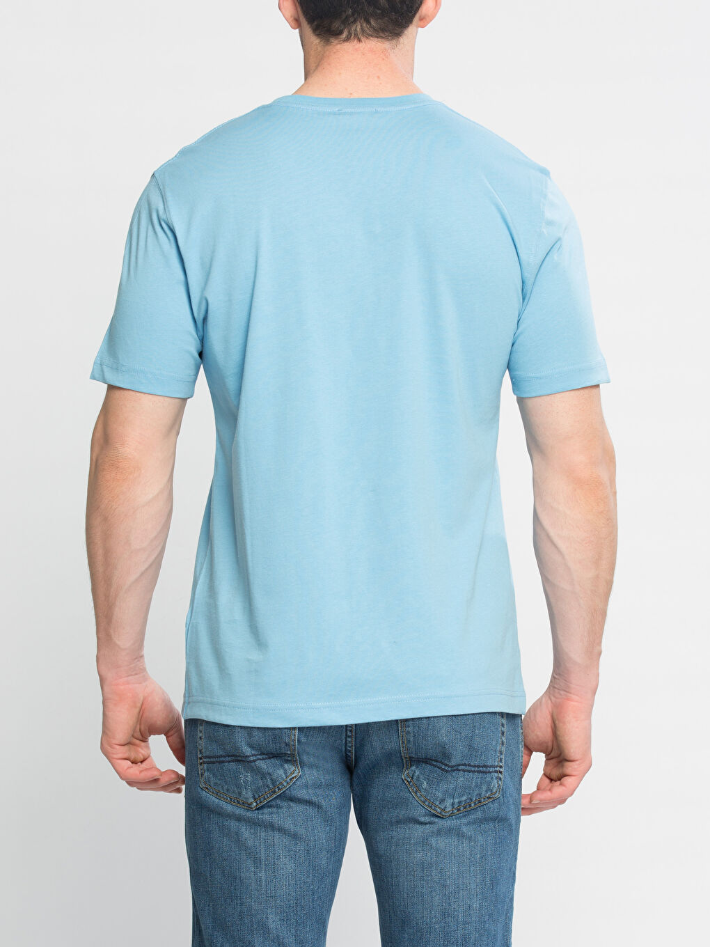 Mavi Bisiklet Yaka Basic Kısa Kollu Pamuklu Tişört-1