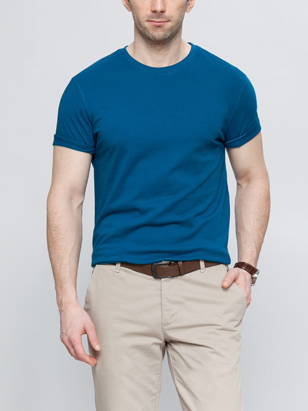 Crew Neck Basic Short Sleeve Cotton T-shirt