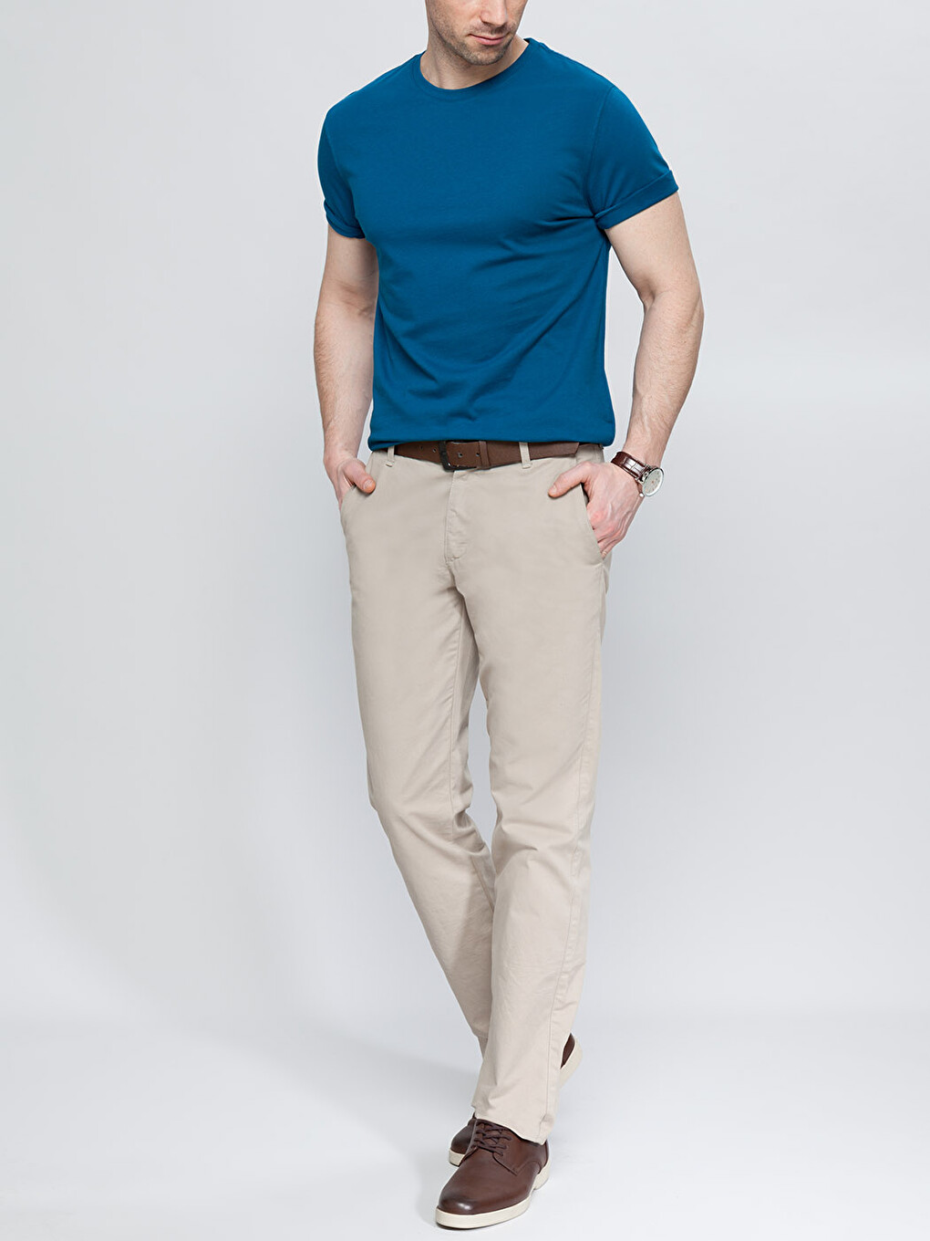 Crew Neck Basic Short Sleeve Cotton T-shirt-2