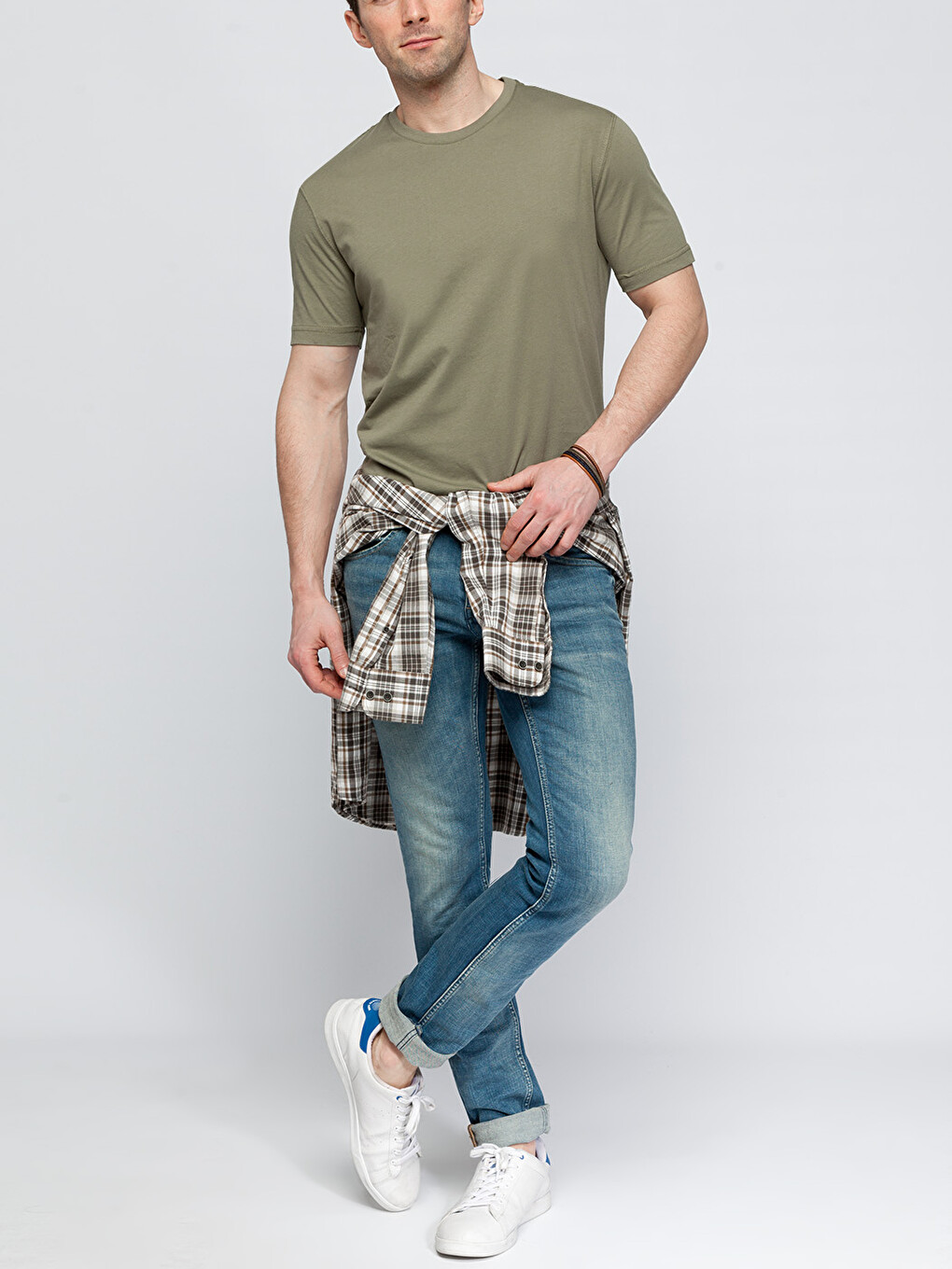 Crew Neck Basic Short Sleeve Cotton T-Shirt-2
