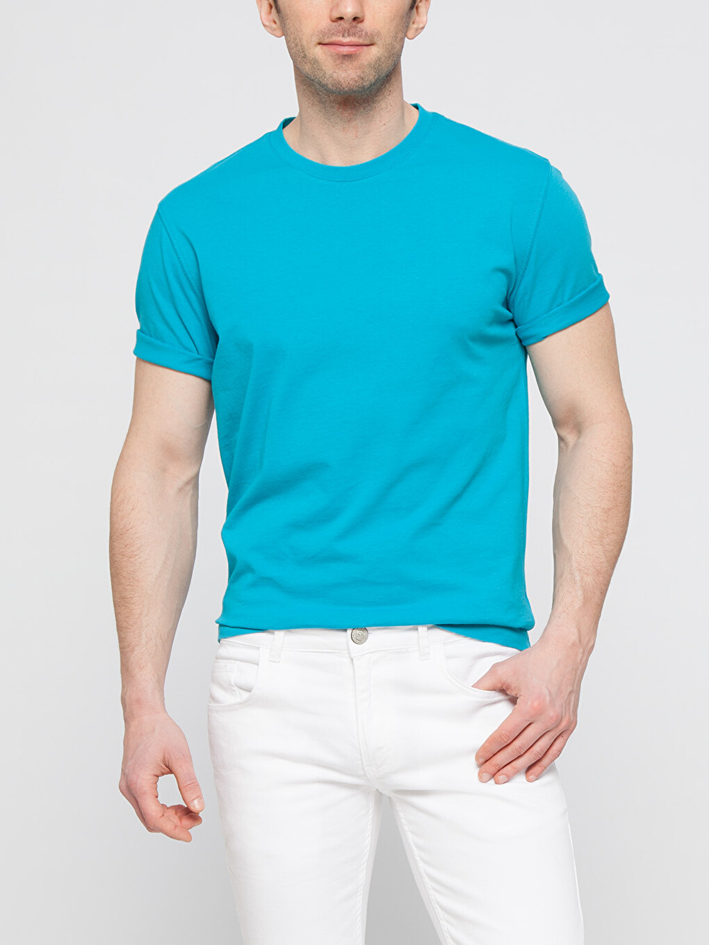Crew Neck Basic Short Sleeve Cotton T-shirt