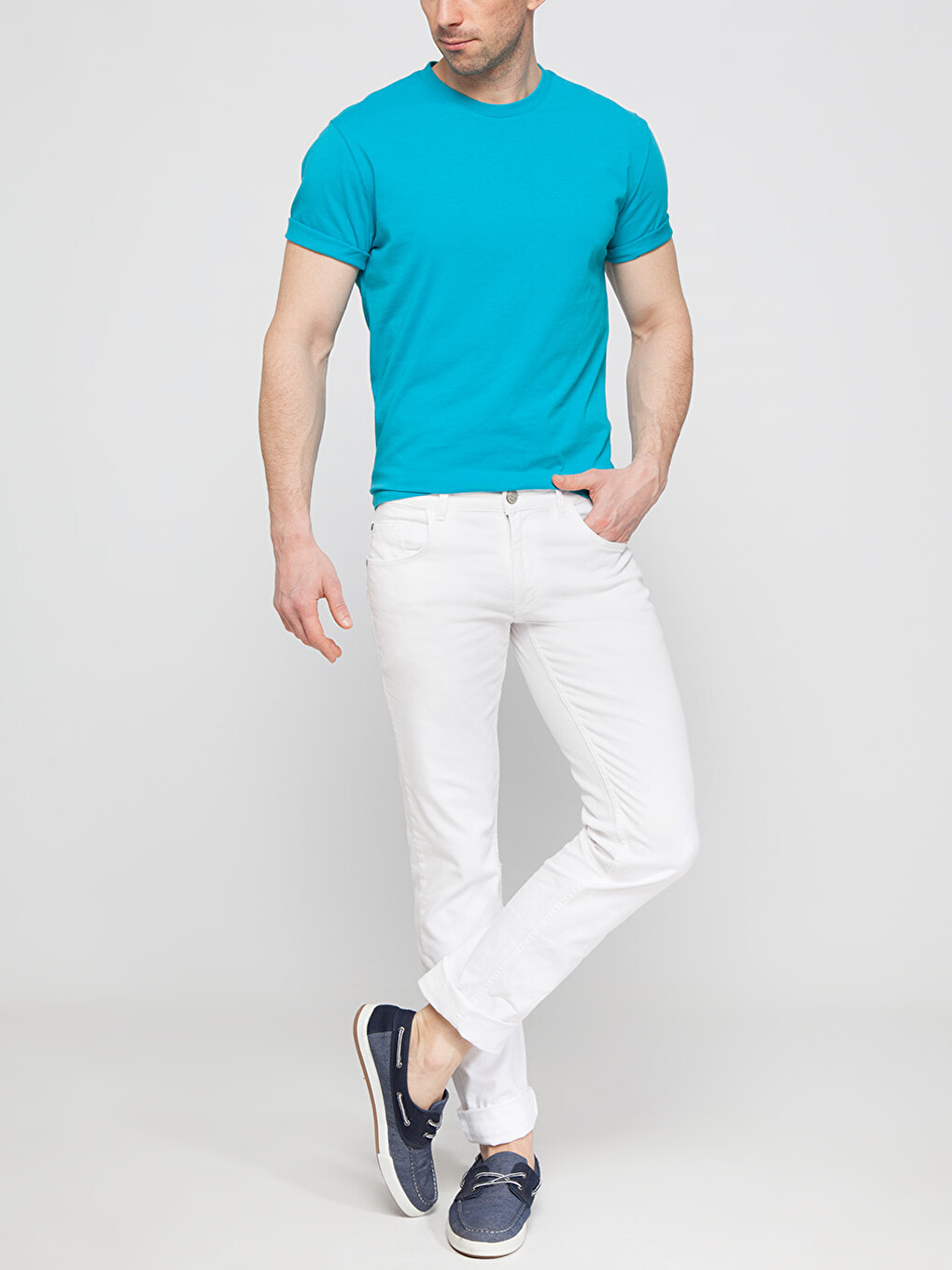 Crew Neck Basic Short Sleeve Cotton T-shirt-2