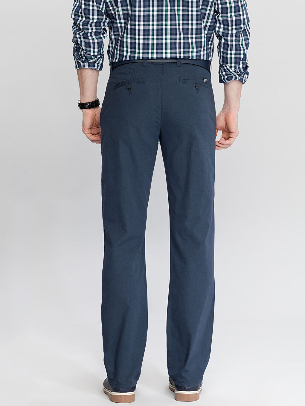 İndigo Standart Kalıp Chino Pantolon-1