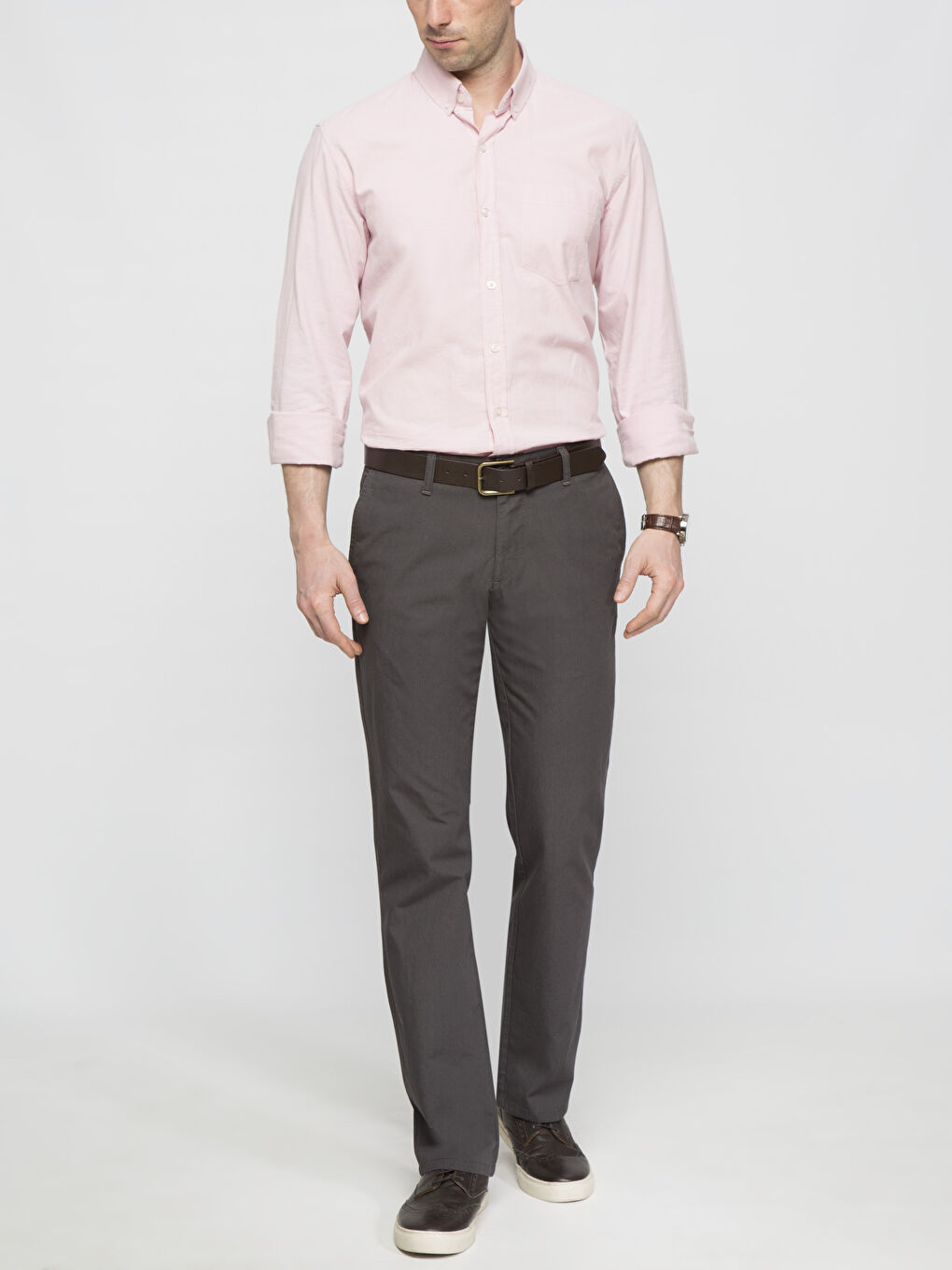 Antrasit Standart Kalıp Chino Pantolon-2