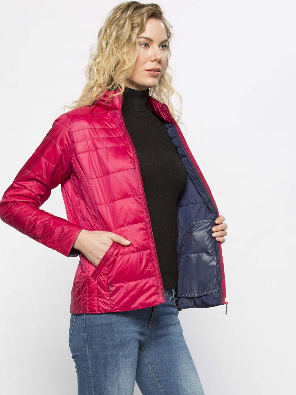 Fuşya Şişme Mont-1