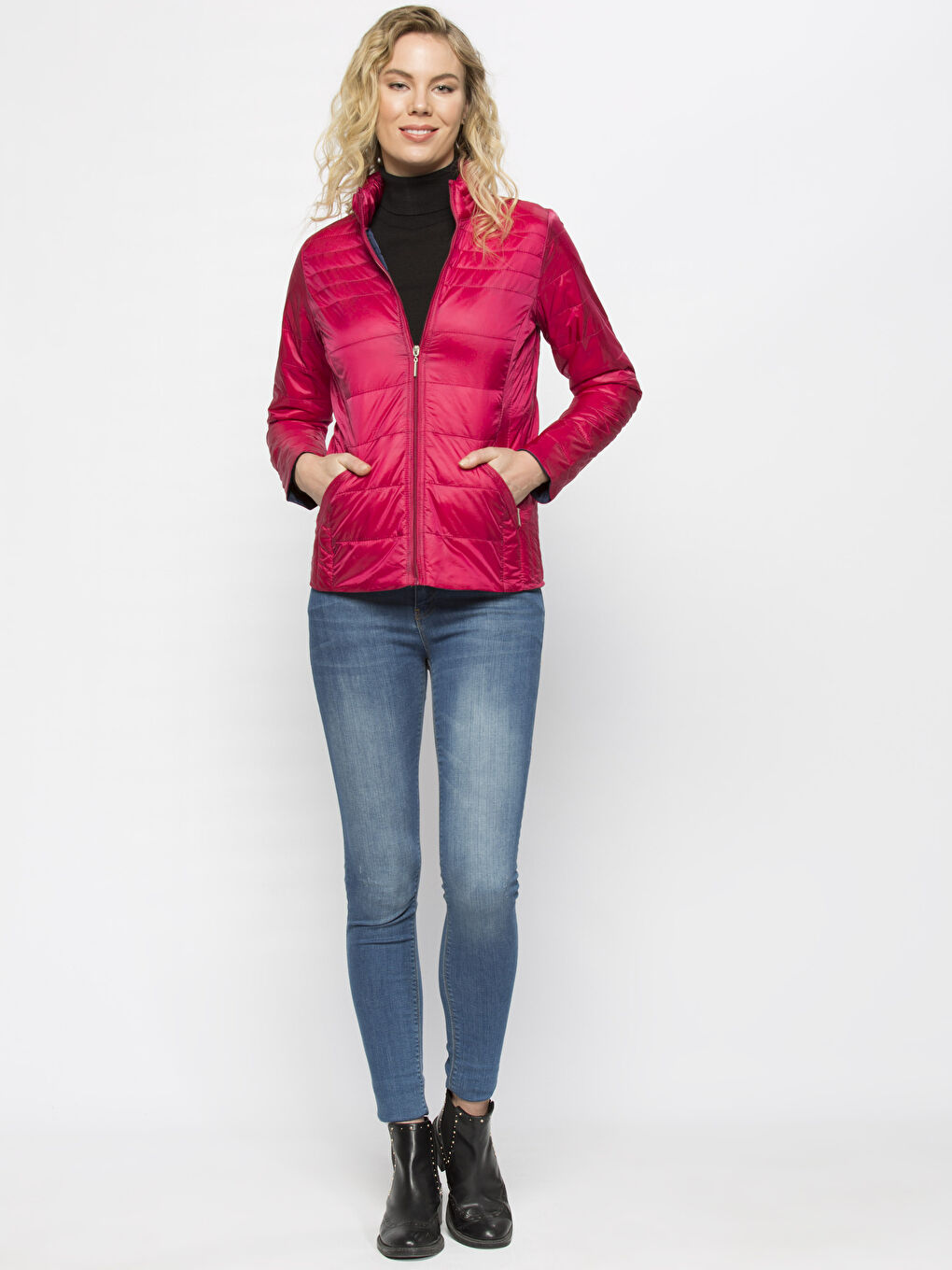 Fuşya Şişme Mont-3