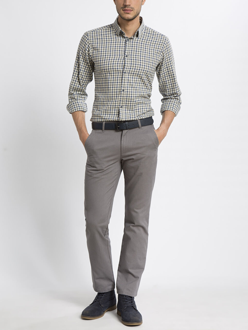 Pantalon chino GRIS Homme-2
