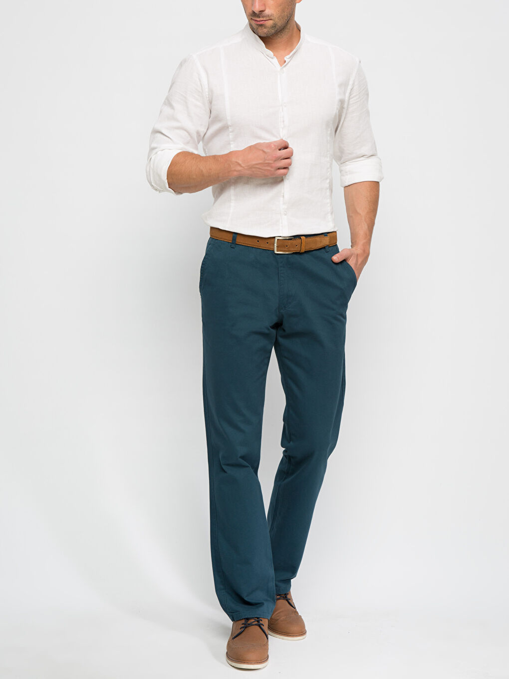 Koyu Petrol Chino Pantolon-2