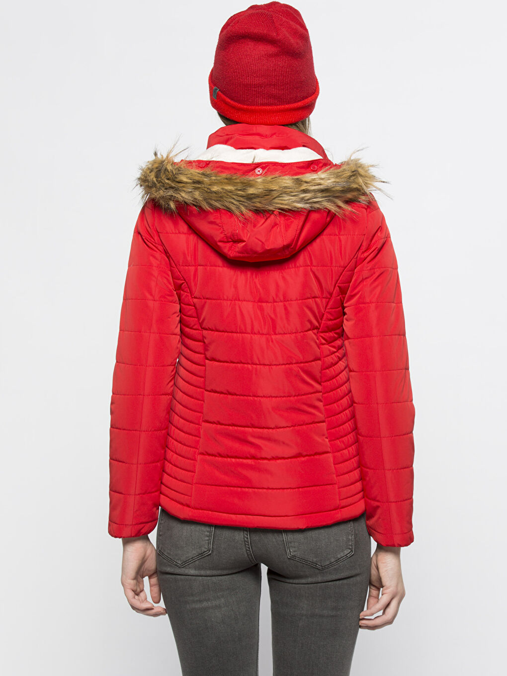 Zengin Kırmızı Şişme Mont-2